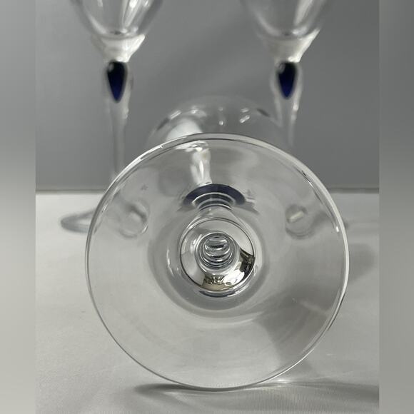 3 Cristal D'Arques Durand Venise Saphir Wine Drinking Glasses EUC‎ - Picture 4 of 6